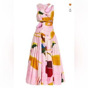 Aje Jolie cut out linen blend dress AU6